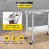 VEVOR Stainless Steel Work Table 36x24 Inch with 4 Wheels Commercial Food Prep Worktable with Casters Heavy Duty Work Table for Commercial Kitchen Res