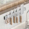 1 Piece 304 Stainless Steel Magnet Knife Holder Kitchen Punch-free Knife Storage Kitchen Knife Rack Magnetic Suction Knife Holder - 1 PC