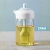 1pc Oil Dispenser; 2 In 1 Wide Opening Bottle With Silicone Brush; Glass Condiment Bottles For Kitchen Cooking; BBQ; Baking - Green