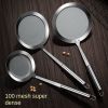 1pc Fat Skimmer Spoon; Stainless Steel Fine Mesh Skimmer; Strainer Spoon For Removing Grease Fat And Foam; Kitchen Tools - 100 Mesh Filter Spoon 304 M