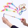 10pcs, Outdoor Flying Luminous Rocket, Flashing LED Lights, Children's Luminous Slingshot Toys, Elastic Helicopter Rotating Toys, Funny Children Games