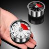 Stainless Steel Visual Timer Mechanical Kitchen Timer 60-Minutes Alarm Cooking Timer With Loud Alarm Magnetic Clock Timer - Black