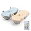 1pc Microwave Egg Poacher; Silicone Double Egg Poaching Cups; Egg Maker Poached; Egg Steamer; Kitchen Gadget - Nordic Blue